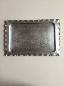 Antique Stylish Metal Tray. Excellent condition. 17 in x 11 in.