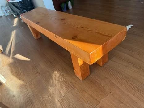 Extra-heavy solid wood Handmade bench: 55 inches long, 14 inches high ...