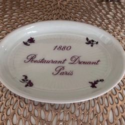 GDA Limoges - Vintage 1880- Restaurant Drouant Paris France Porcelain Orchies Ashtray Butter Dish