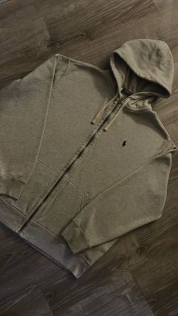 Grey Ralph Lauren zip up hoodie/ size-XL