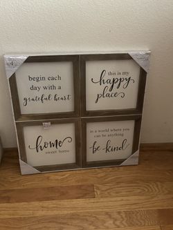 FarmHouse Rustic Natural Wood Signs, Various Sayings, 4 Set - Handmade
