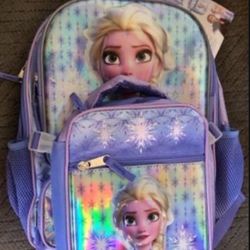 Disney Frozen II Elsa 16" Backpack & Insulated Lunch Bag 2-Piece Set