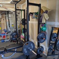 Rack, Weights and Bar 