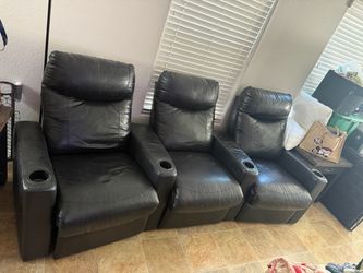 3 piece black recliner set