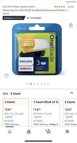 Philips Norelco QP230/80 OneBlade Replacement Blades, 3 Count - Pack Of 1