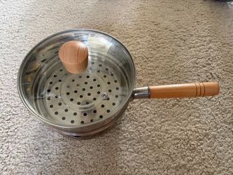 Japanese Style Stainless Steel Yukihira Pan 18cm with Steamer Basket & Lid