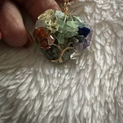 NEW Agate Tree of Life Pendant with Authentic Gemstones 