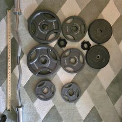 Weights And Curl Bar