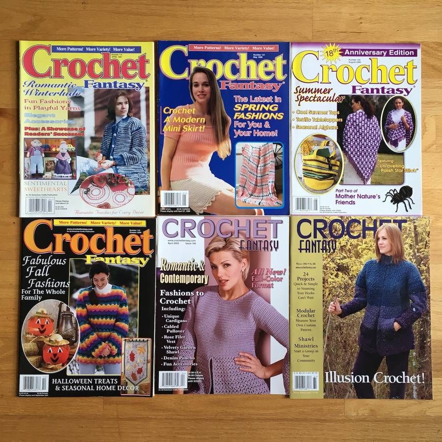 Lot of 6 Crochet Fantasy Magazines Patterns