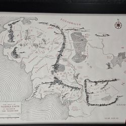 Lord Of The Rings Framed The West Of Middle Earth 50th Anniversary Maps
