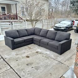 🚚 FREE DELIVERY Dark Gray L-Shaped Couch Sofa Sectional – Large