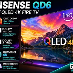 Hisense 50" QD6 Series 4K QLED Dolby Vision + Dolby Atmos + 4K AI Upscaling + Smart Fire TV OS – 2026 Model With Center Base stand With 180 Degree