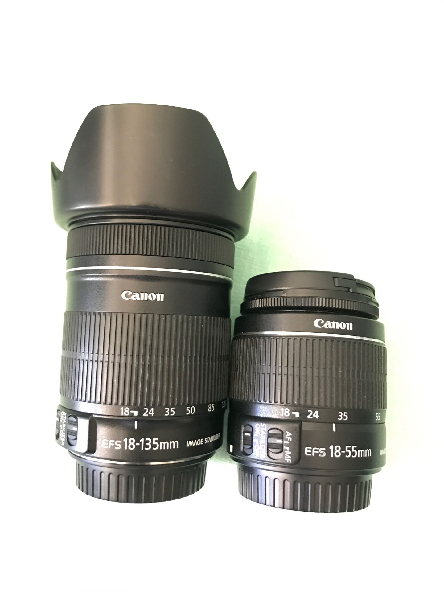 Canon lenses 18-55 is 18-135 is