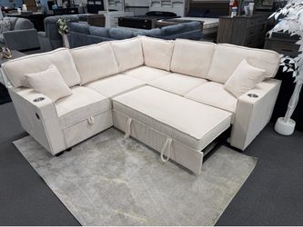 Beige Sofa Sectional Sleeper