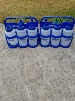 Academy water bottles with carriers