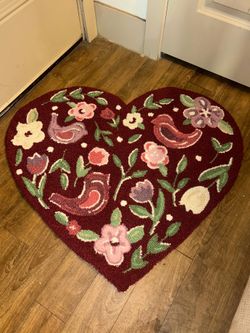 The Rug Market America Heart Shaped Lovebirds Scatter Accent Rug 32X28"Polyester