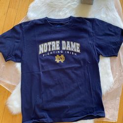 NCAA Notre Dame Fighting Irish Navy Blue T Shirt Large 16/18