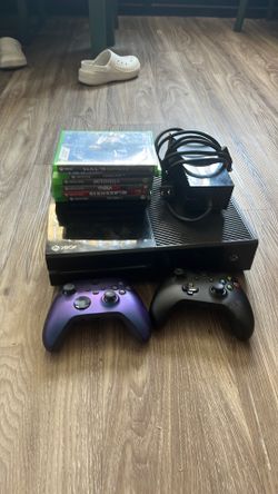 Xbox one with two controllers and games
