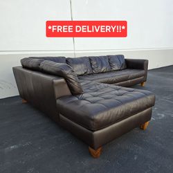 Leather L Shaped Sectional Sofa