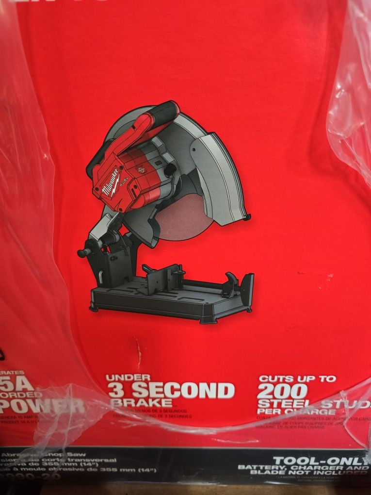Father's DaySale 14" M18 Abrasive Milwaukee Chop Saw TOOL Only, New, Financing Available