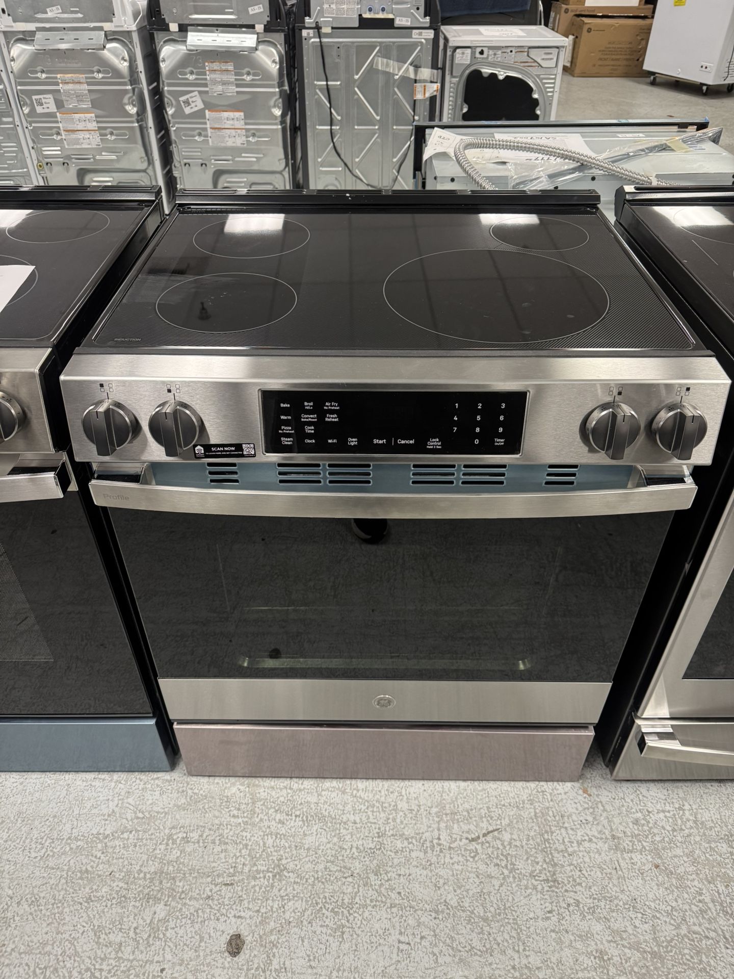 GE Profile Slide In Induction Range With Convection And Air Fly