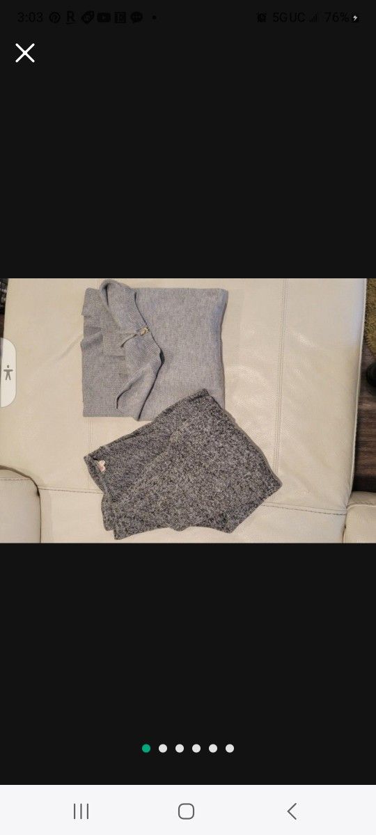 2 Sweater Ones a cardigan sweater Open Look & Ones a Pullover Classie Sweater Zipper In back