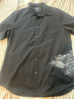Black Y2K Button Up