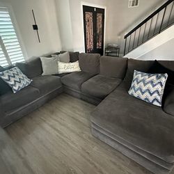Sectional sofa, pillows not included.