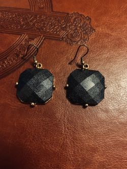Square Gray Shimmer Earrings