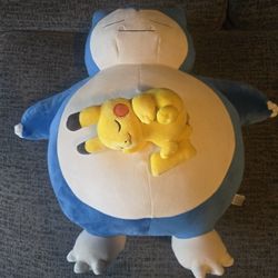 Pokémon Center Pikachu With Snorlax Plush