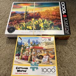 2 Jigsaw Puzzles 1,000 pieces