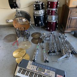 Drum Set With Electric Piano