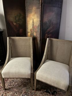Pair Birch Lane cane chairs