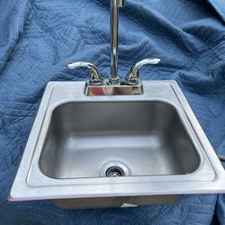Small Little Stainless Steel Bar Sink 9.25 X 12”