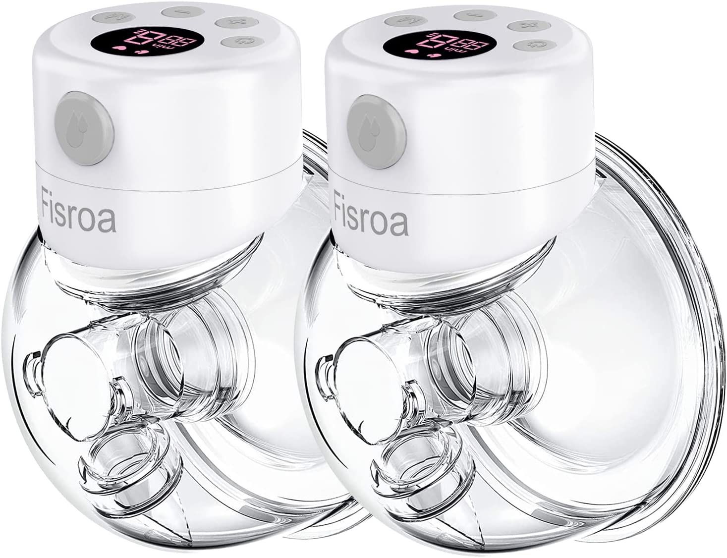 Wearable Breast Pump, Fisroa Double Hands Free Breast Pump with 2 Modes & 9 Levels Low Noise Wireless Electric Breast Pump with LCD Display and Memory