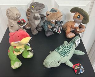 NEW w TAGS Jurassic World Dinosaurs Plush $8 each or $40 for All