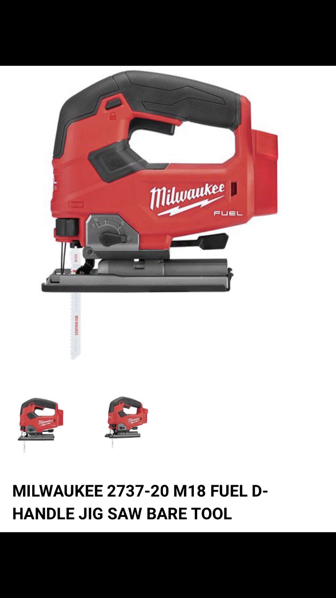 MILWAUKEE 2737-20 M18 FUEL D-HANDLE JIG SAW BARE TOOL for Sale in San Jose,  CA OfferUp