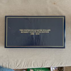 24 K Gold Plated 10 Statehood Quarter Dollars: 1(contact info removed)