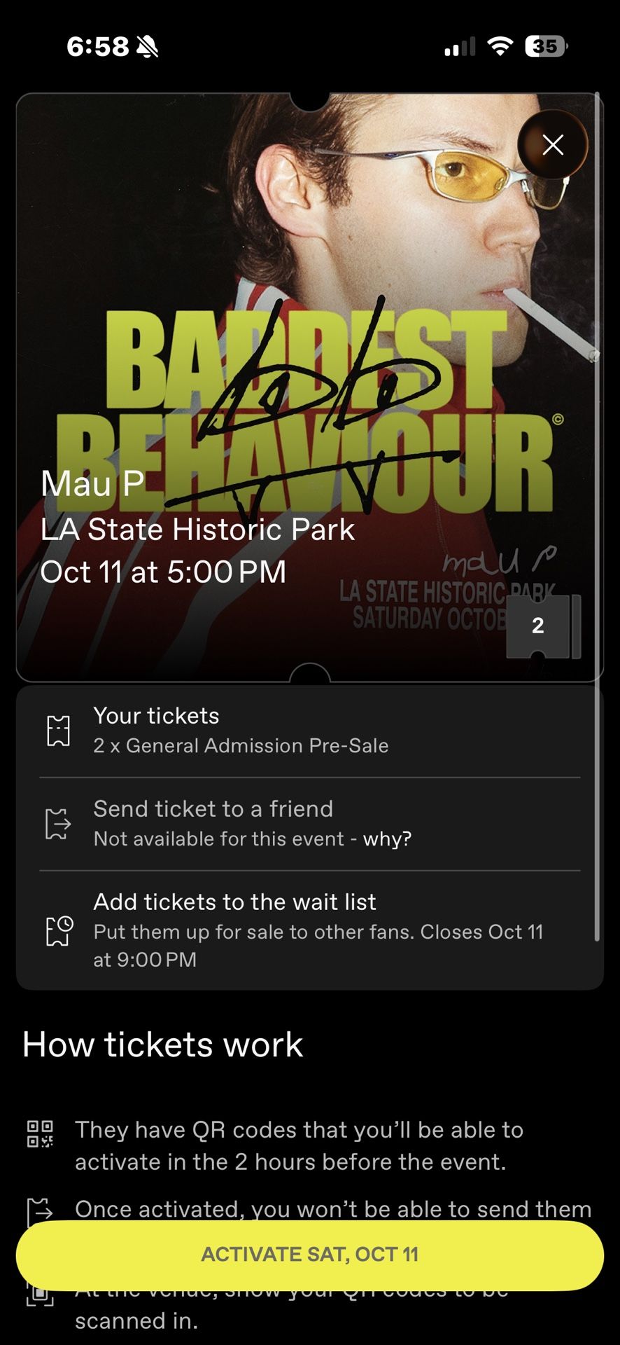 Mau P sold out saturday show