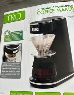 NEW TRU Automatic Pour Over Coffee Maker New, Open Box
