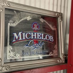 Framed Beer Advertising Michelob Mirror Sign