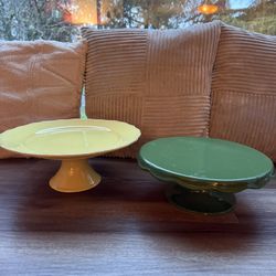 2 Ceramic Cake Stands