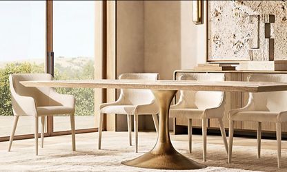 RH travertine aero table top, 108"