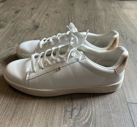 Men's Ben Sherman White Beige Athletic Sneakers Lace Up Low Top SZ 13