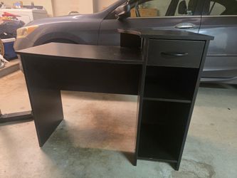 Mainstays Black Wood Computer Desk with Drawer