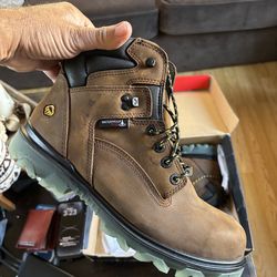 Wolverine steel toe work boots size10mens brown