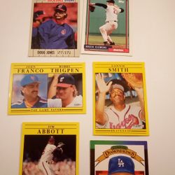 Lot Of 7 Vintage Baseball Trading Cards 7pc