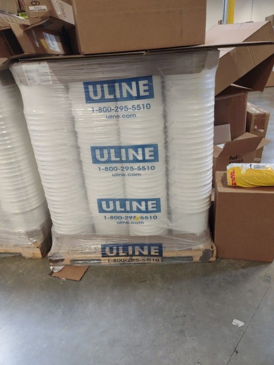 Uline 5 Gallon White Plastic Pail