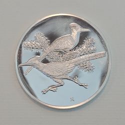 1971 Roadrunner 2oz Solid Sterling Silver Medal Franklin Mint Roberts Birds