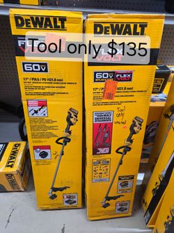 🔥 DEWALT FLEXVOLT 60V MAX 17" CORDLESS STRING TRIMMER – TOOL ONLY – $135 🔥